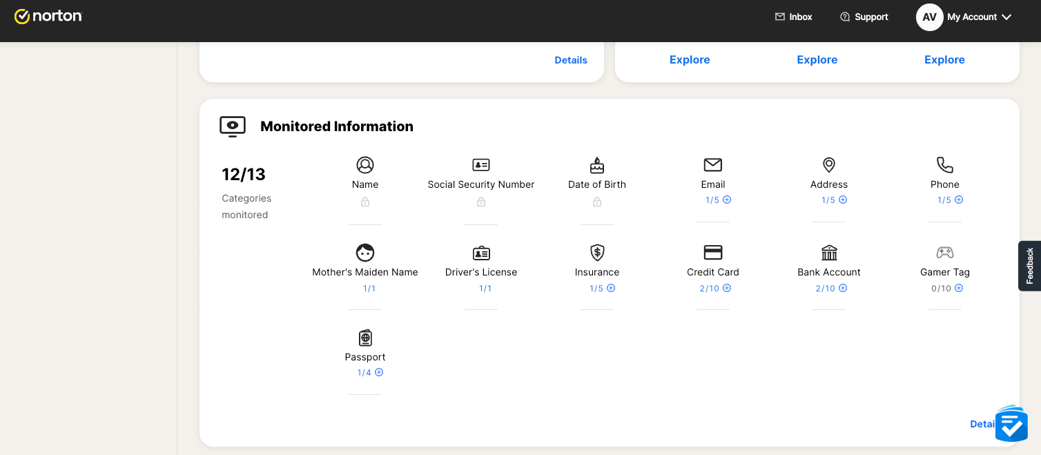 LifeLock displayed all of my personal information that it was actively monitoring.